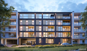 Klonowy Zakątek wizualizacja front noc